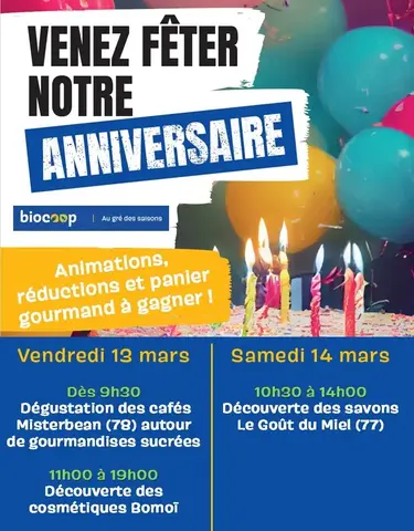Fêtons ensemble l'anniversaire du magasin !